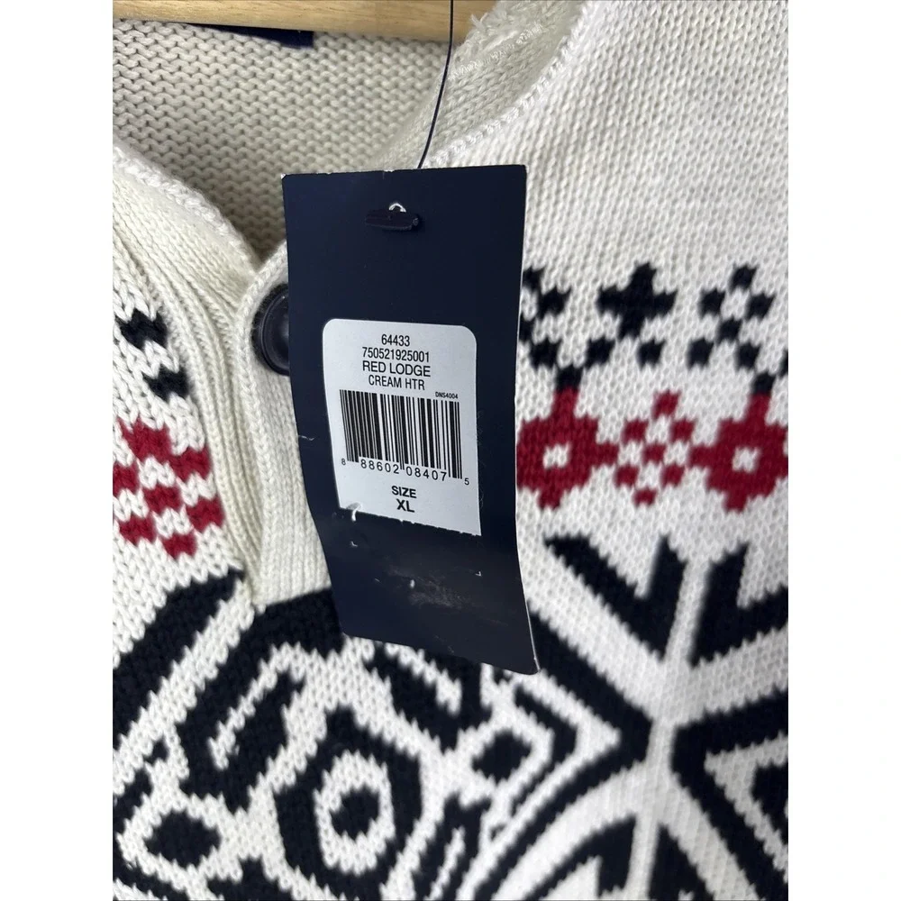CHAPS, Sz XL, Ivory/Black, Fair Isle Pattern, Pullover Sweater. (MSRP $70) NEW.